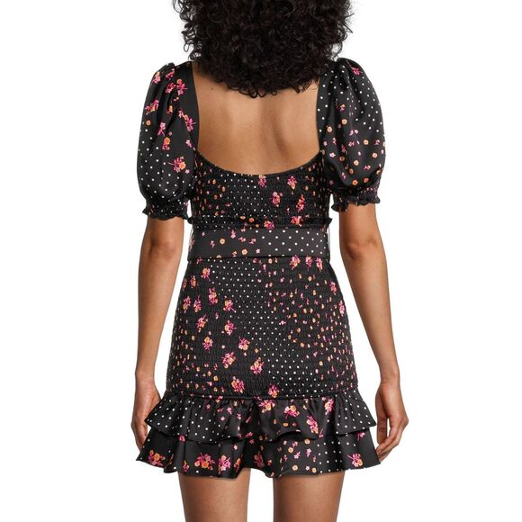 For Love and Lemons NWOT Camellia Smocked Belted Mini Dress - Picture 4 of 12